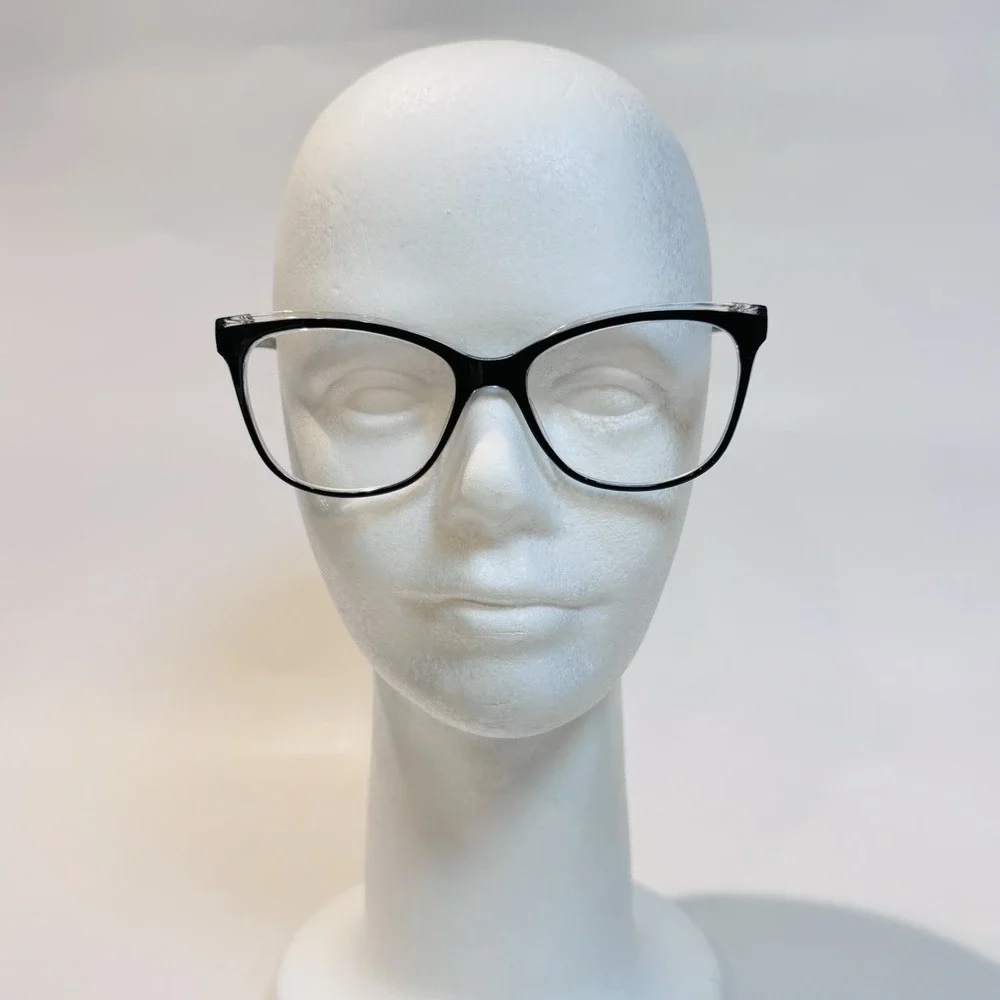 Enhance 4162 Eyeglass Frames Black Crystal 52-17-140 Cat Eye Glasses Frames Only